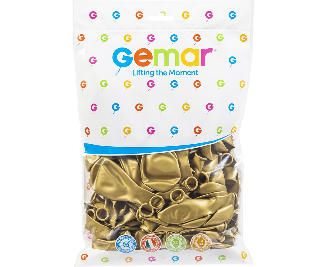 Balon metal 10" GM90 złoty Dorato /100szt GM90/74 GoDan
