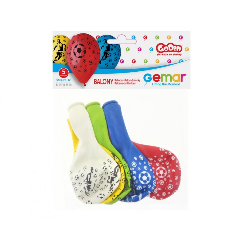 Balony Premium ,,Piłkarze" śr. 30 (5szt) GS110/P152 GoDan