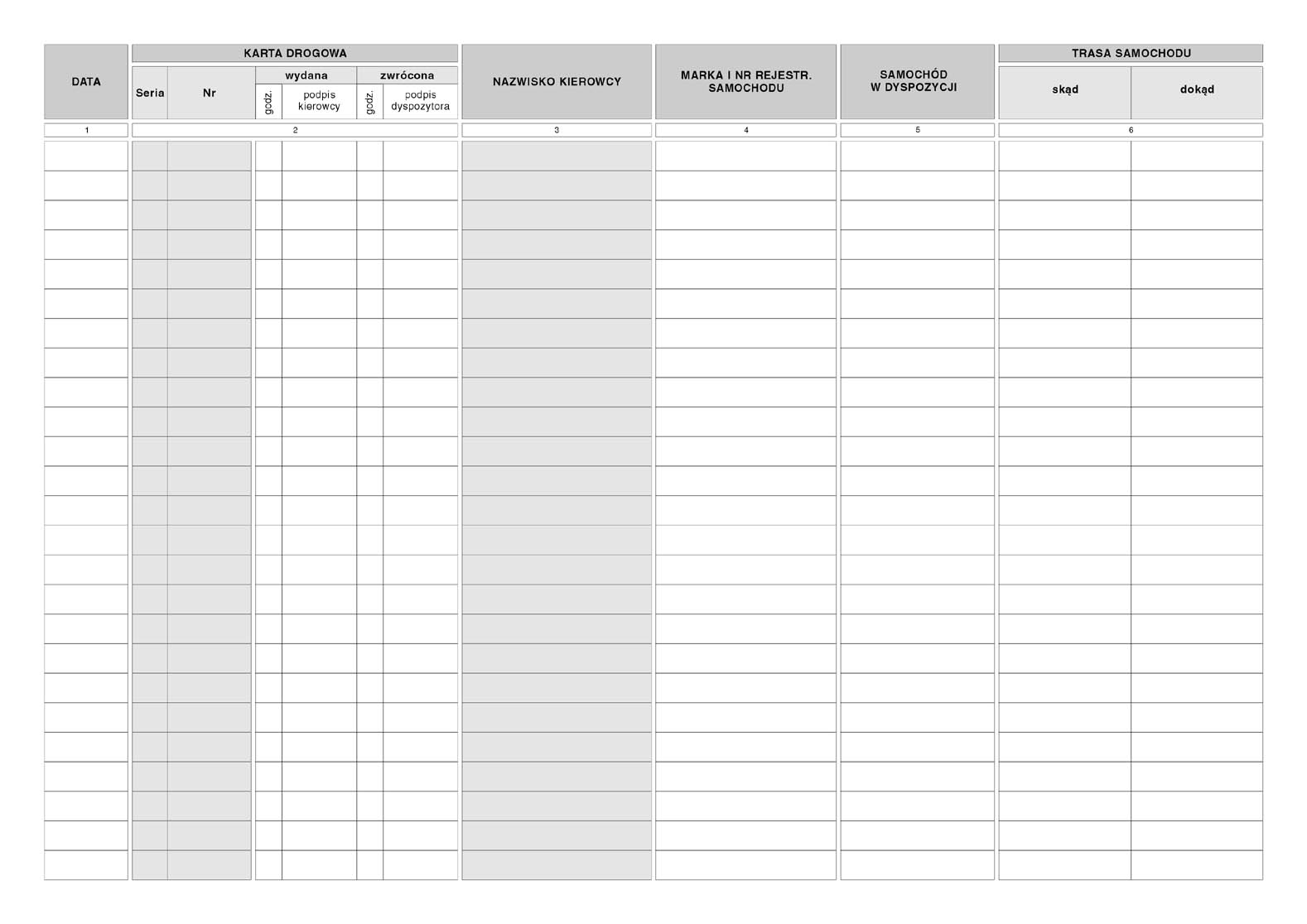 Raport dyspozytorski SM/106 MiP 804-1 A4