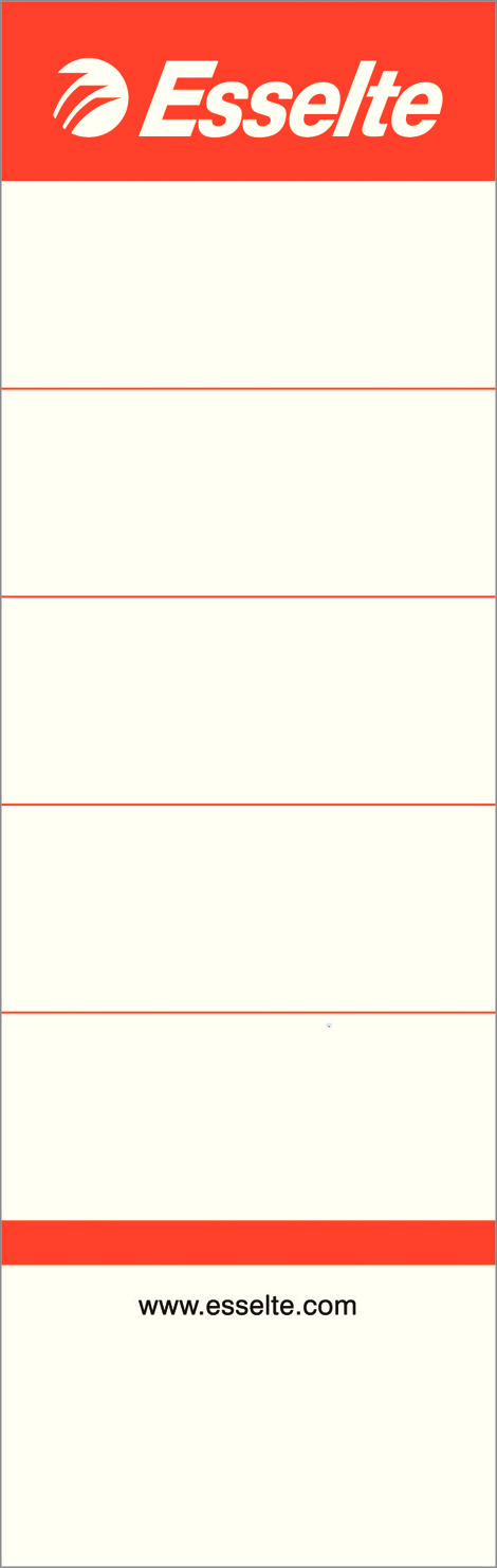 Wymienne etykiety grzbietowe do segregatorów 75mm. Esselte 10 szt,