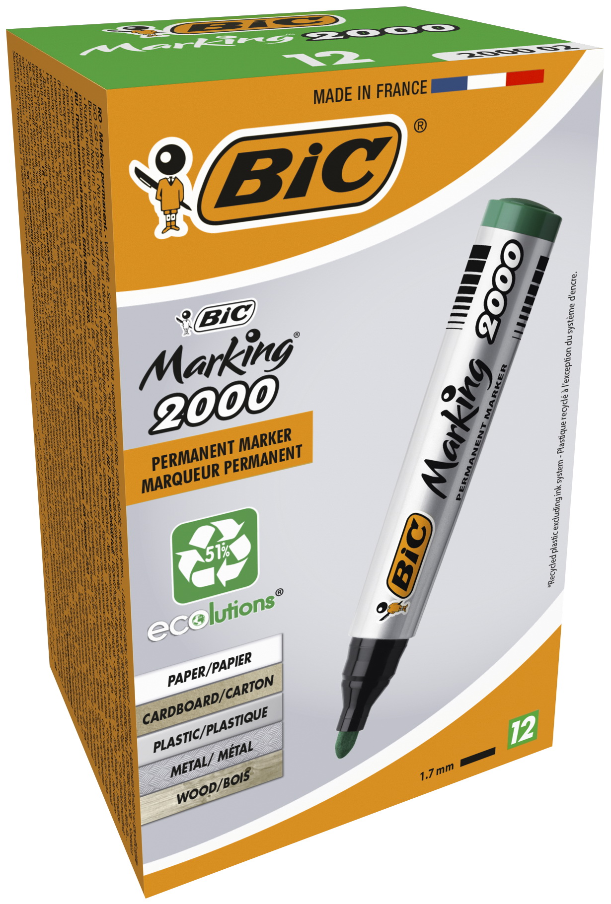 Marker permanentny BIC Marking 2000 zielony