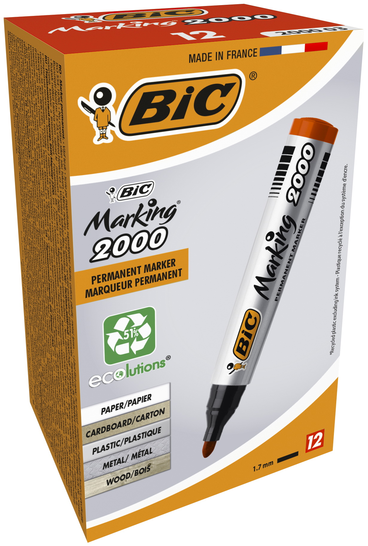 Marker permanentny BIC Marking 2000 czerwony