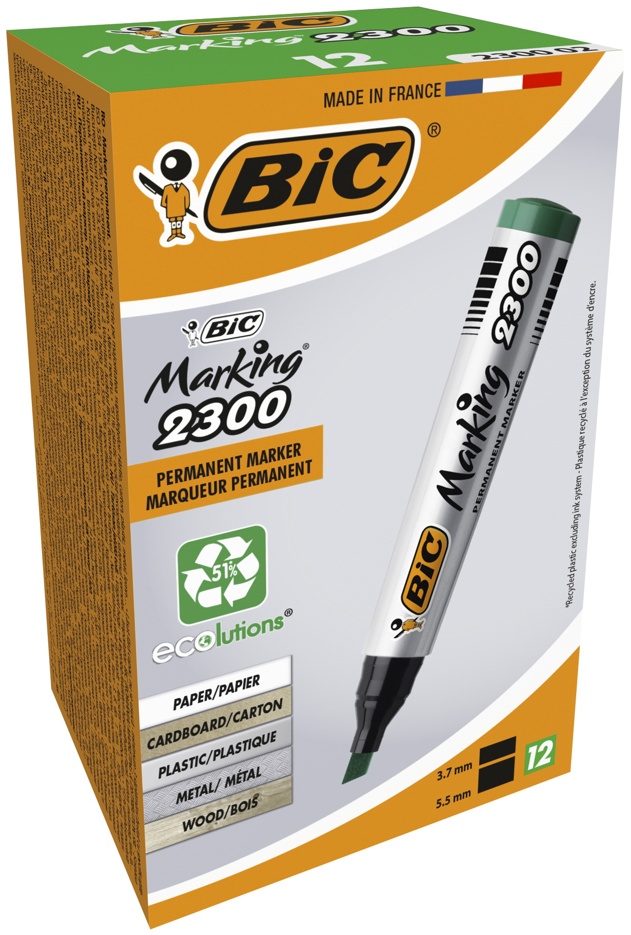 Marker permanentny BIC Marking 2300 zielony