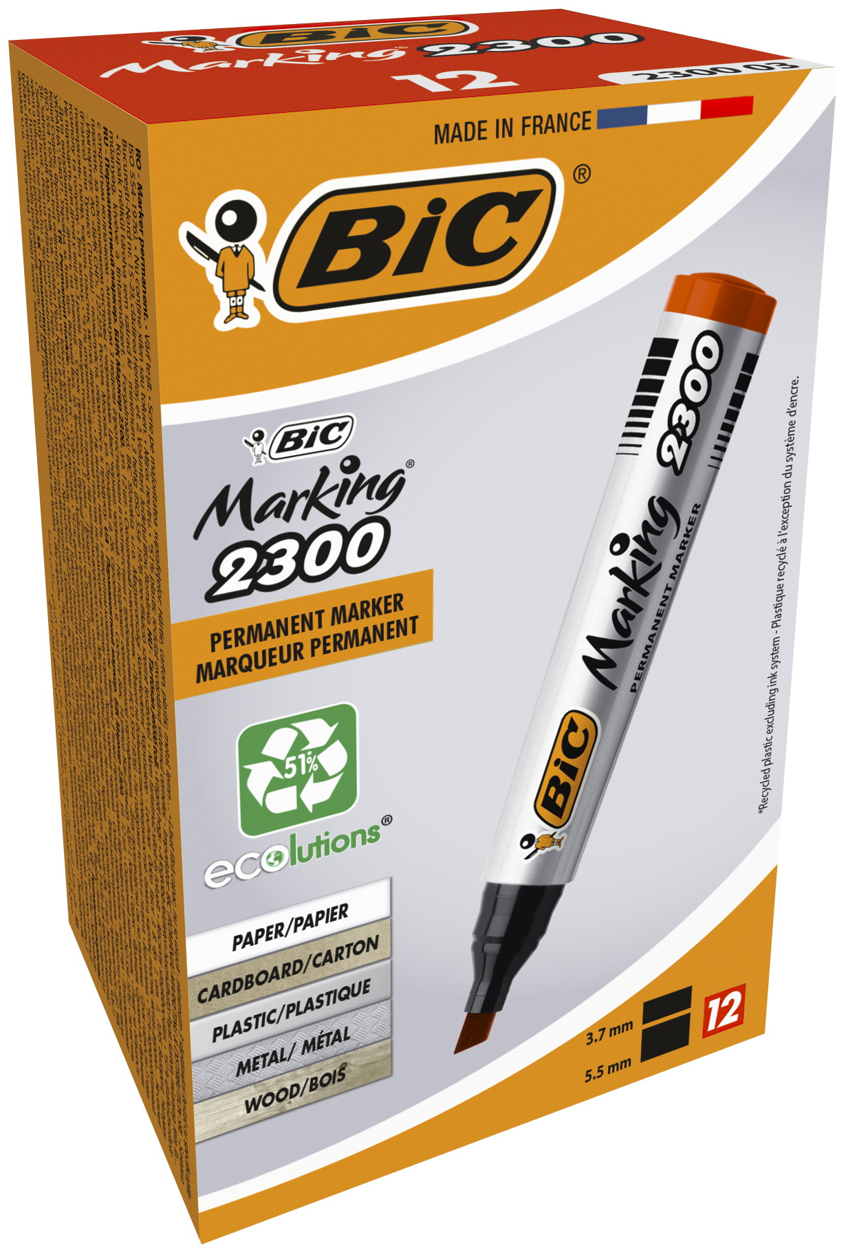 Marker permanentny BIC Marking 2300 czerwony