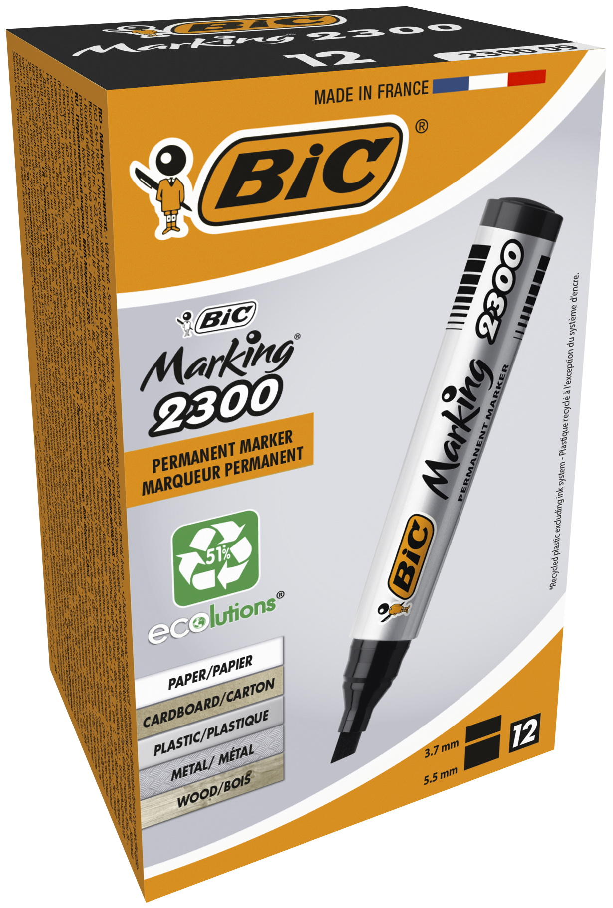 Marker permanentny BIC Marking 2300 czarny