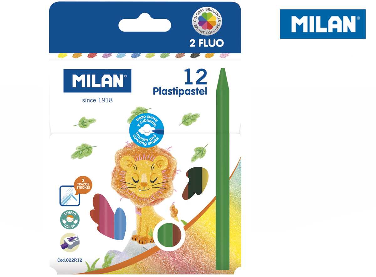 Kredki świecowe okrągłe 12kol. 022R12 Milan