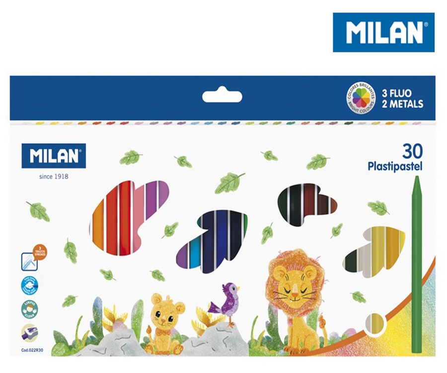 Kredki świecowe okrągłe 30kol. 022R30 Milan
