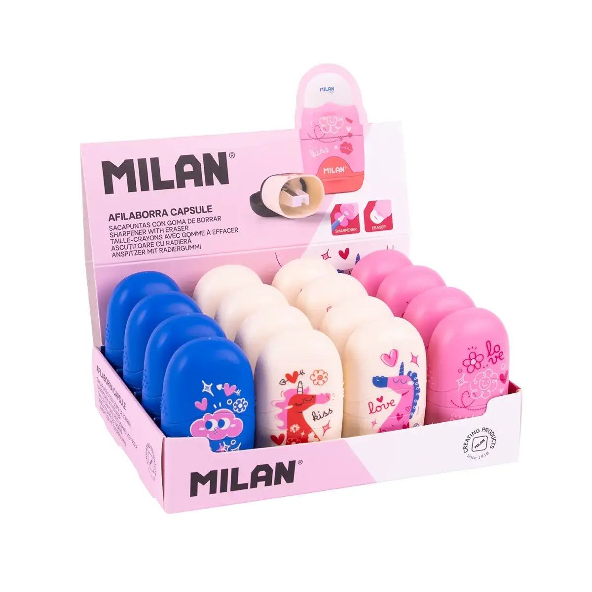 Temperówko-gumka Capsule Flowicorn 4701116FLC Milan