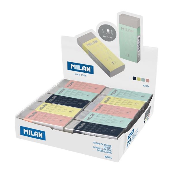 Gumka Milan plastikowa 320SL (1) Silver Milan