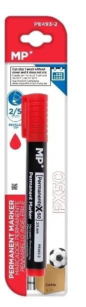 Marker permanentny NO DRY 1-5MM czerwony PE493-2 MP