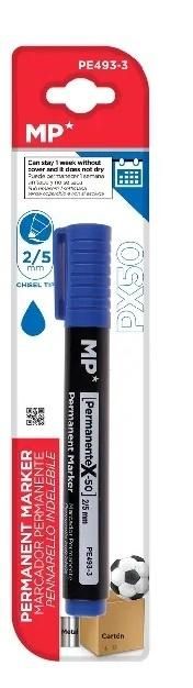 Marker permanentny NO DRY 1-5MM  niebieski ścięty MP