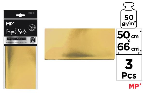 Papier metalizowany złoty 50x66 50g/m2 PN225-02 MP