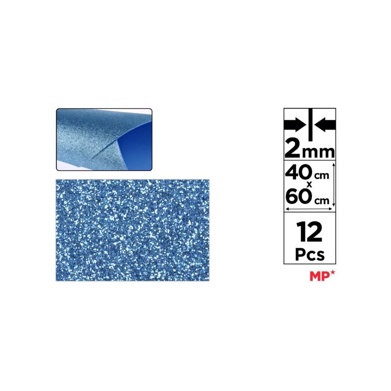 Pianka dekoracyjna brokatowa EVA 40X60CM niebieskosrebrna PN574-24 MP