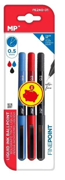 Cienkopis 0,5mm 3 kolory (3szt) PE240-01 MP