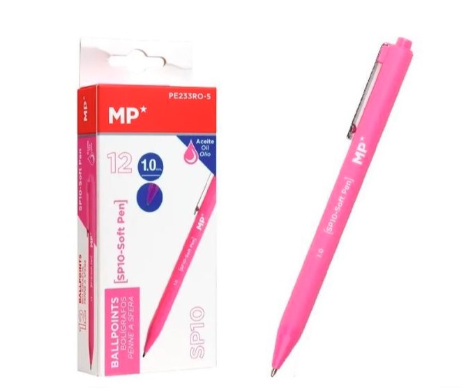 Długopis olejowy 1mm różowy MP