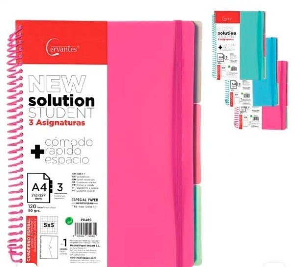 Zeszyt A4/120k z trzema przekładkami pastel MP