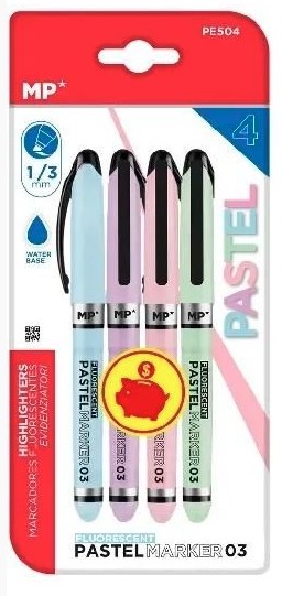 Marker pastelowy 4 kolory 1-3mm ścięta końcówka MP