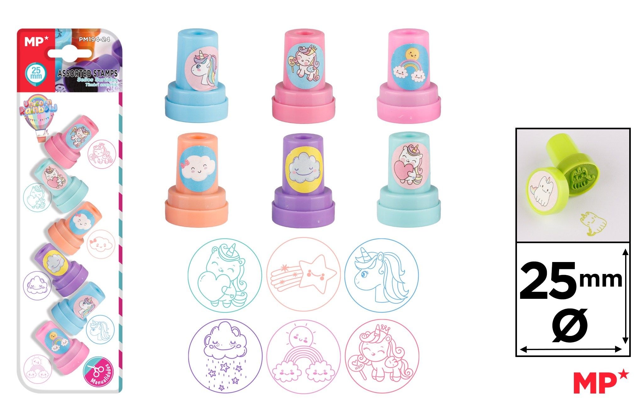Stempelki dla dzieci Unicorn & Rainbow 6szt PM194-24 MP