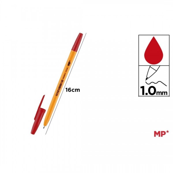 Długopis czerwony 1mm PE259-50R MP