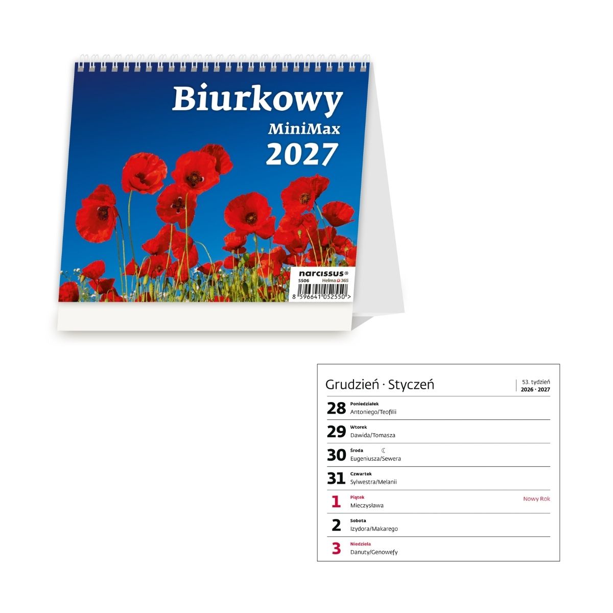 Kalendarz stojący biurkowy MiniMax tygodniowy Sztuka Rodzinna