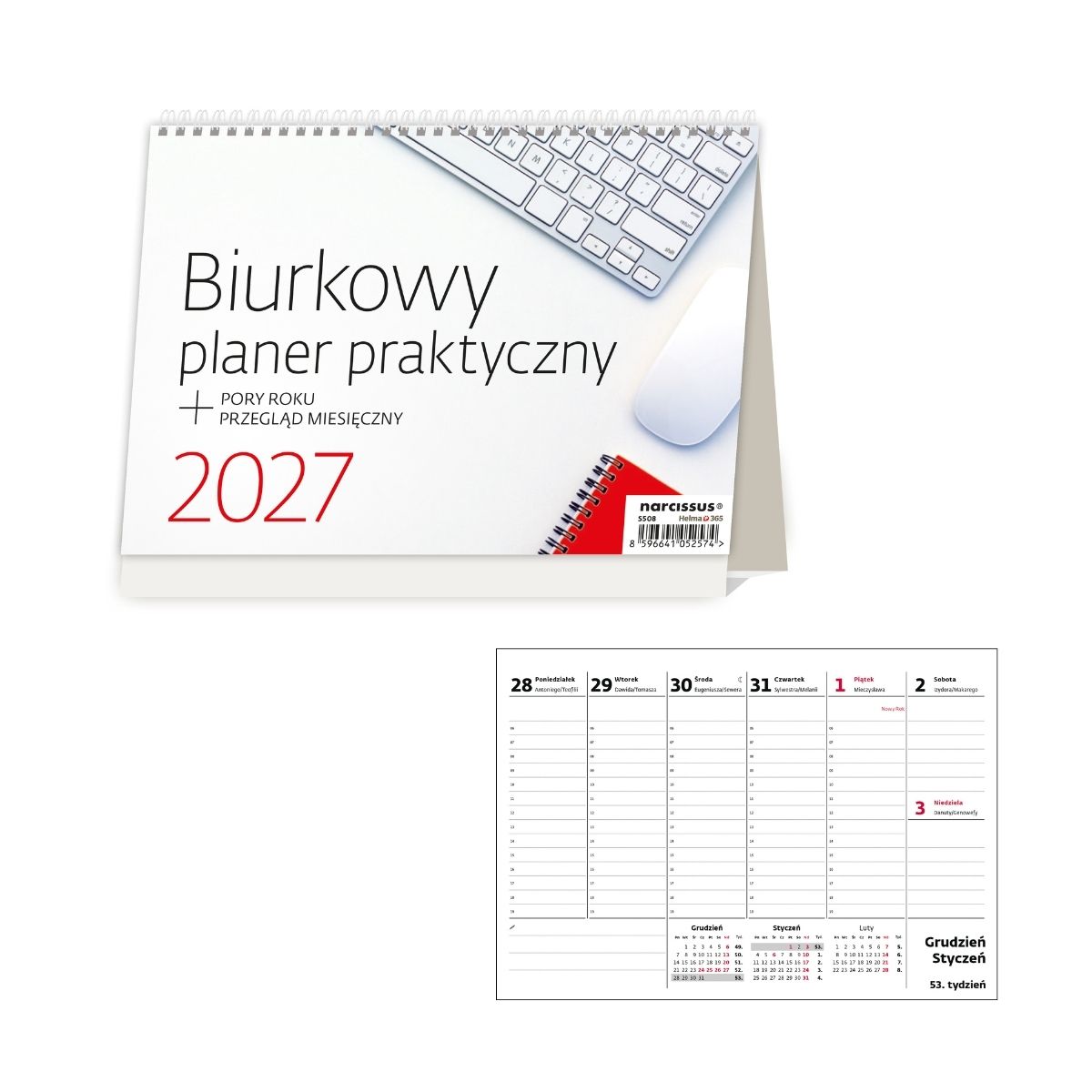 Kalendarz biurkowy Planer Praktyczny tygodniowy Sztuka Rodzinna
