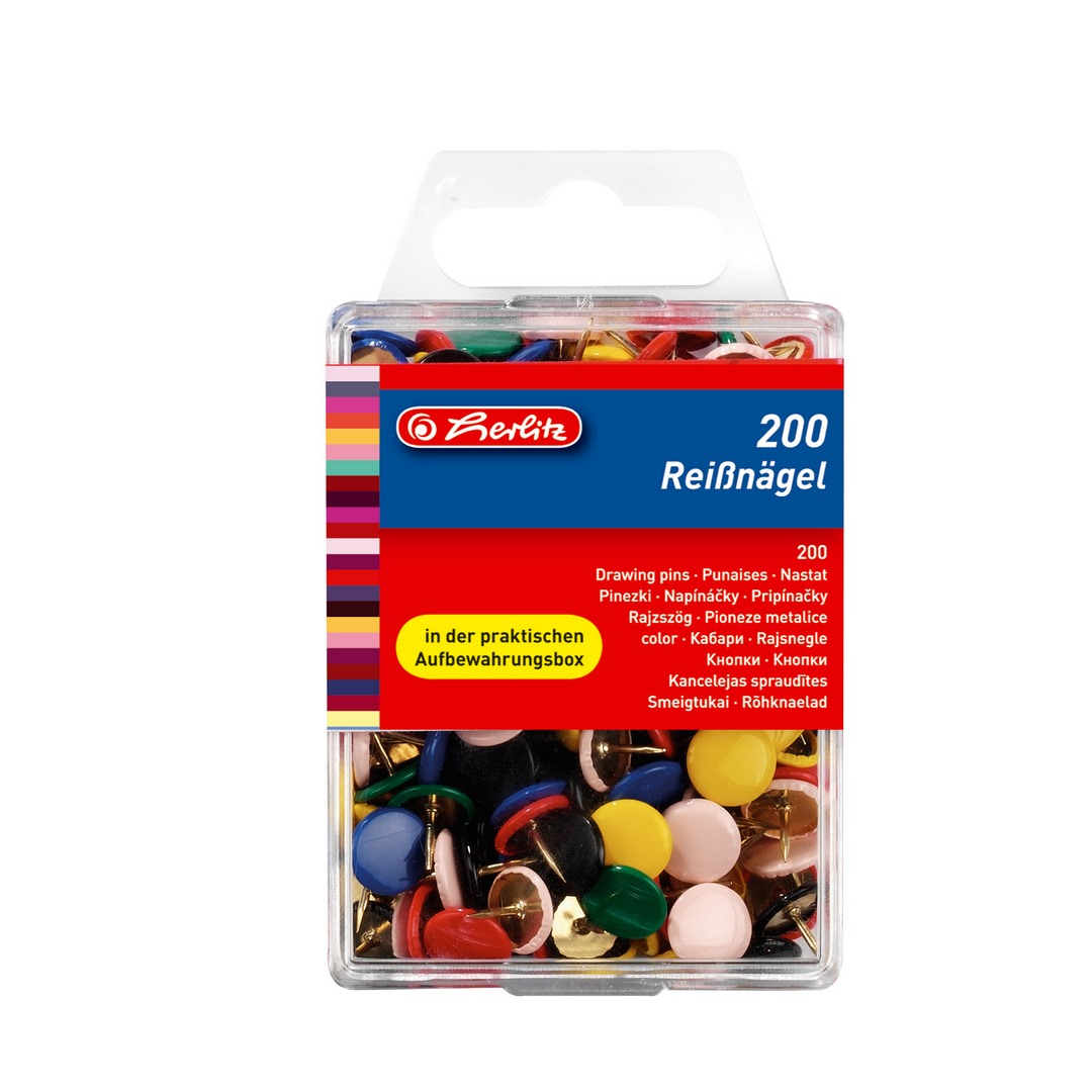 Pinezki kolorowe 200szt. Herlitz
