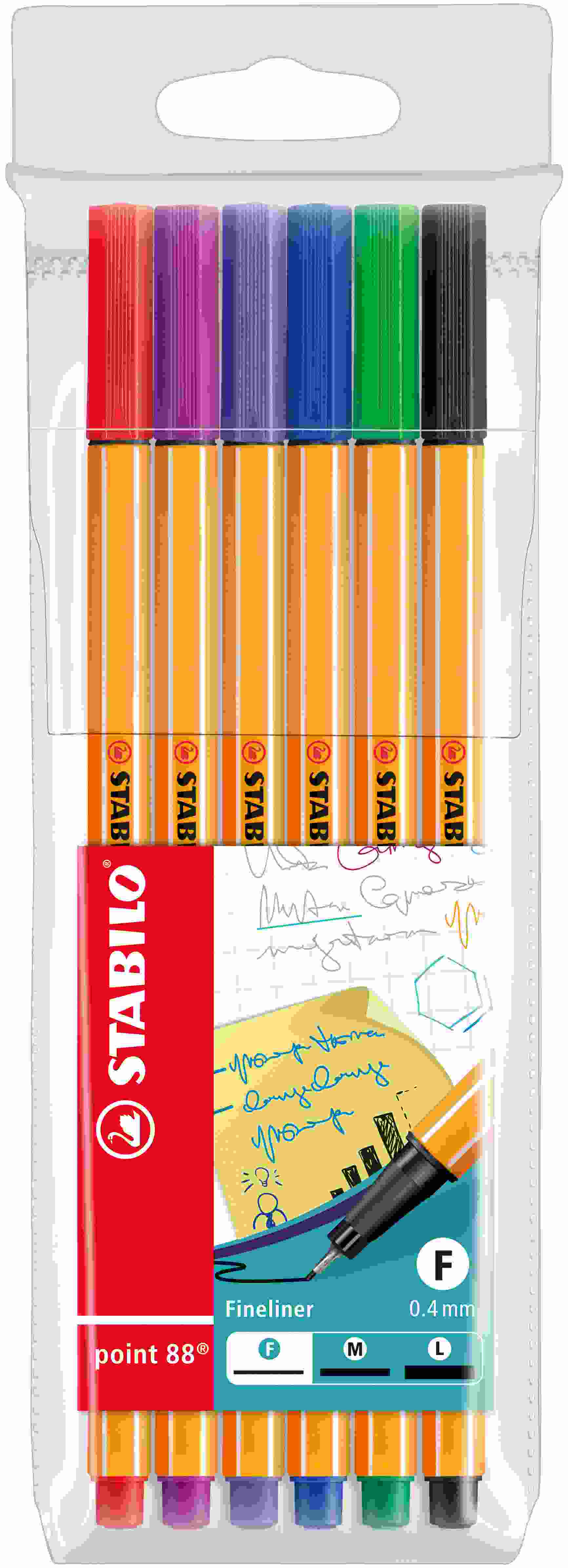 Cienkopisy Stabilo Point 88/6 6 kolorów