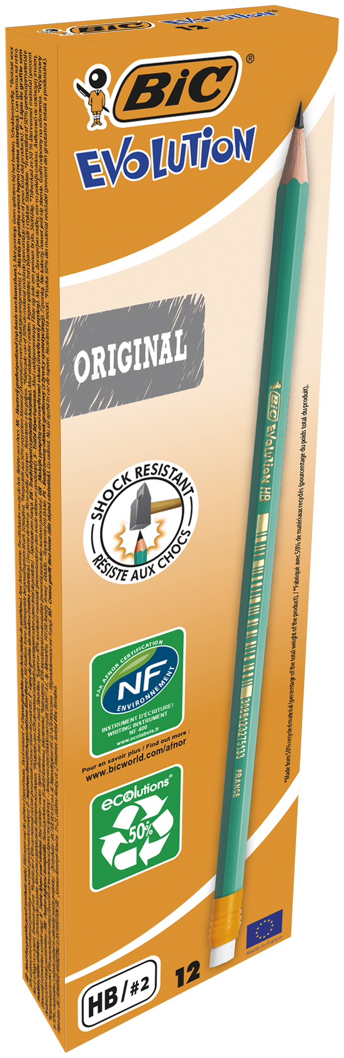 Ołówek BIC Evolution Original z gumką 12szt.