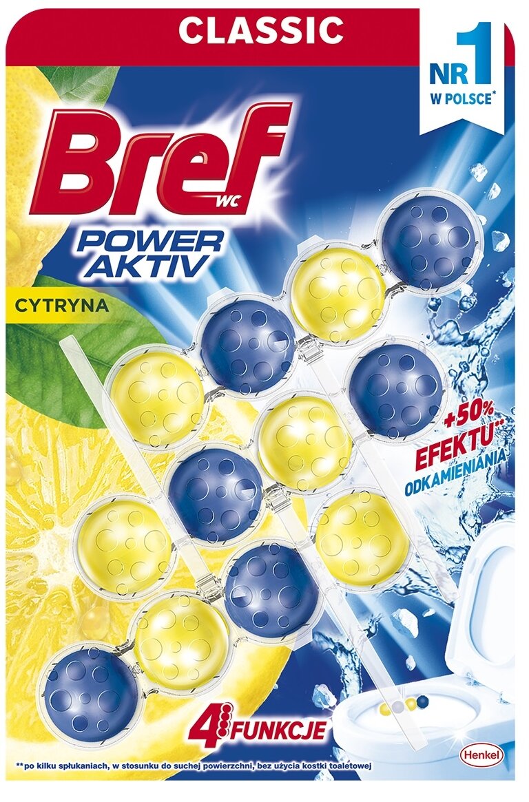 Wc kulki Bref Power Active 3x50g Cytryna