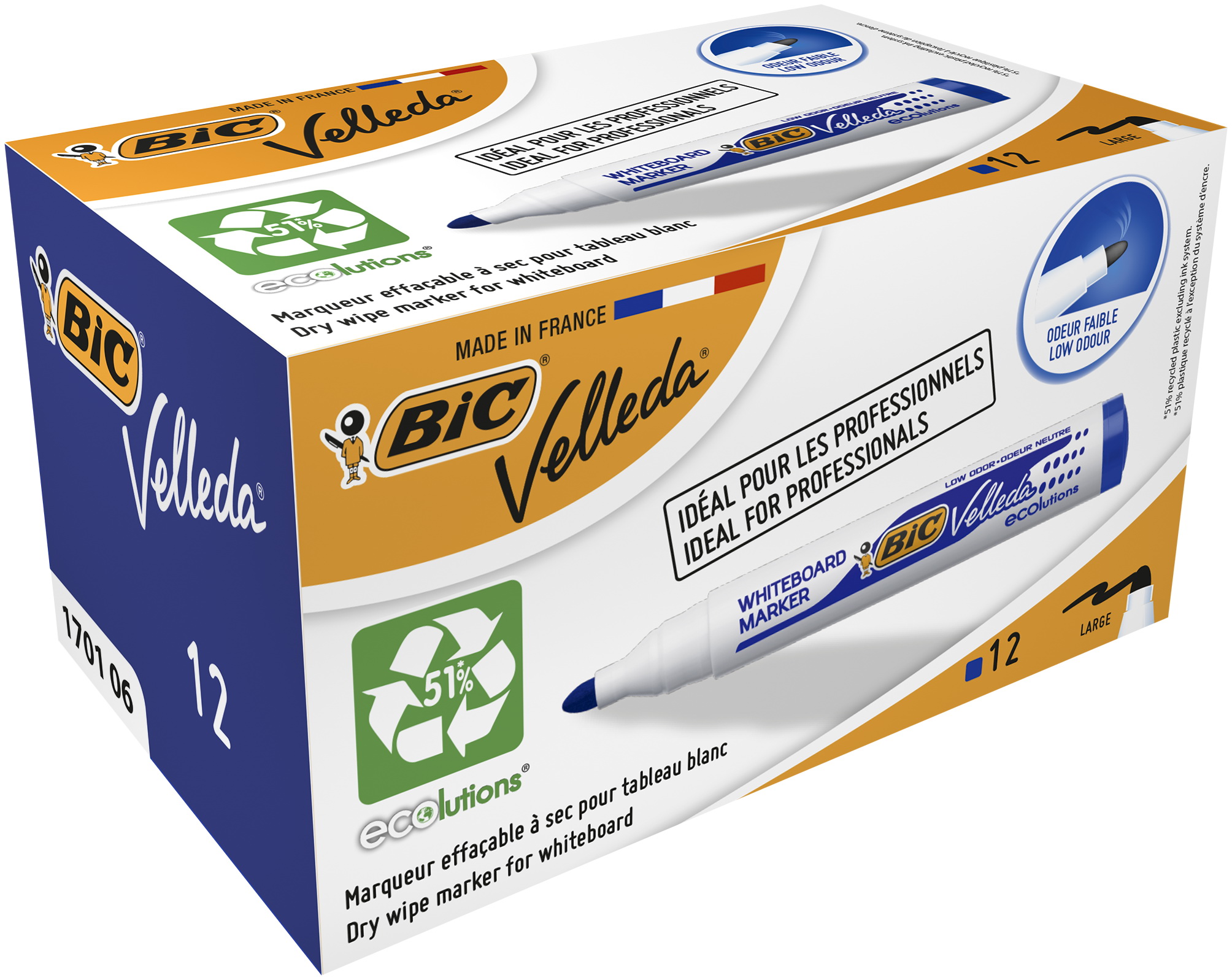 Marker suchościeralny BIC Velleda 1701 niebieski