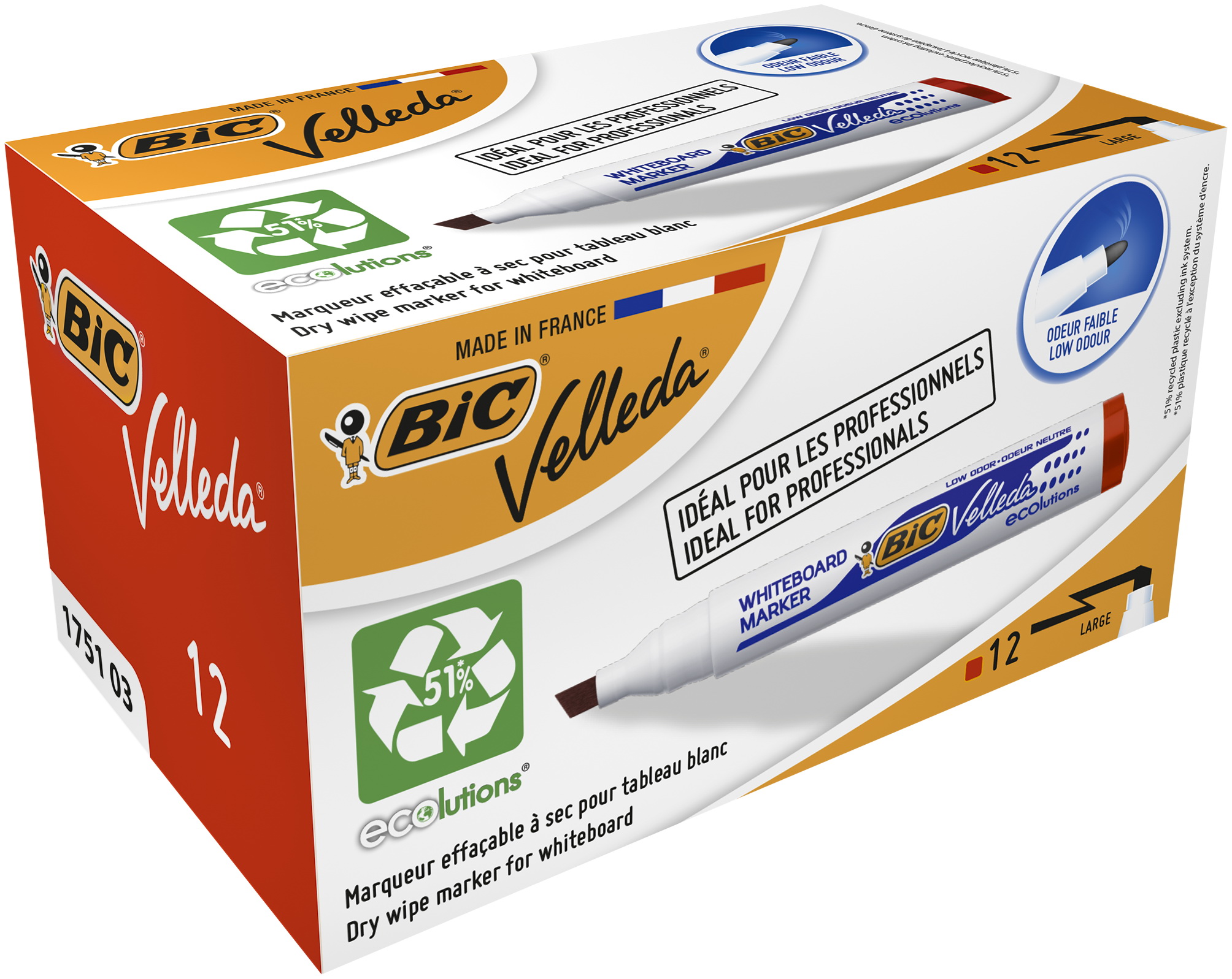 Marker suchościeralny BIC Velleda 1751 czerwony