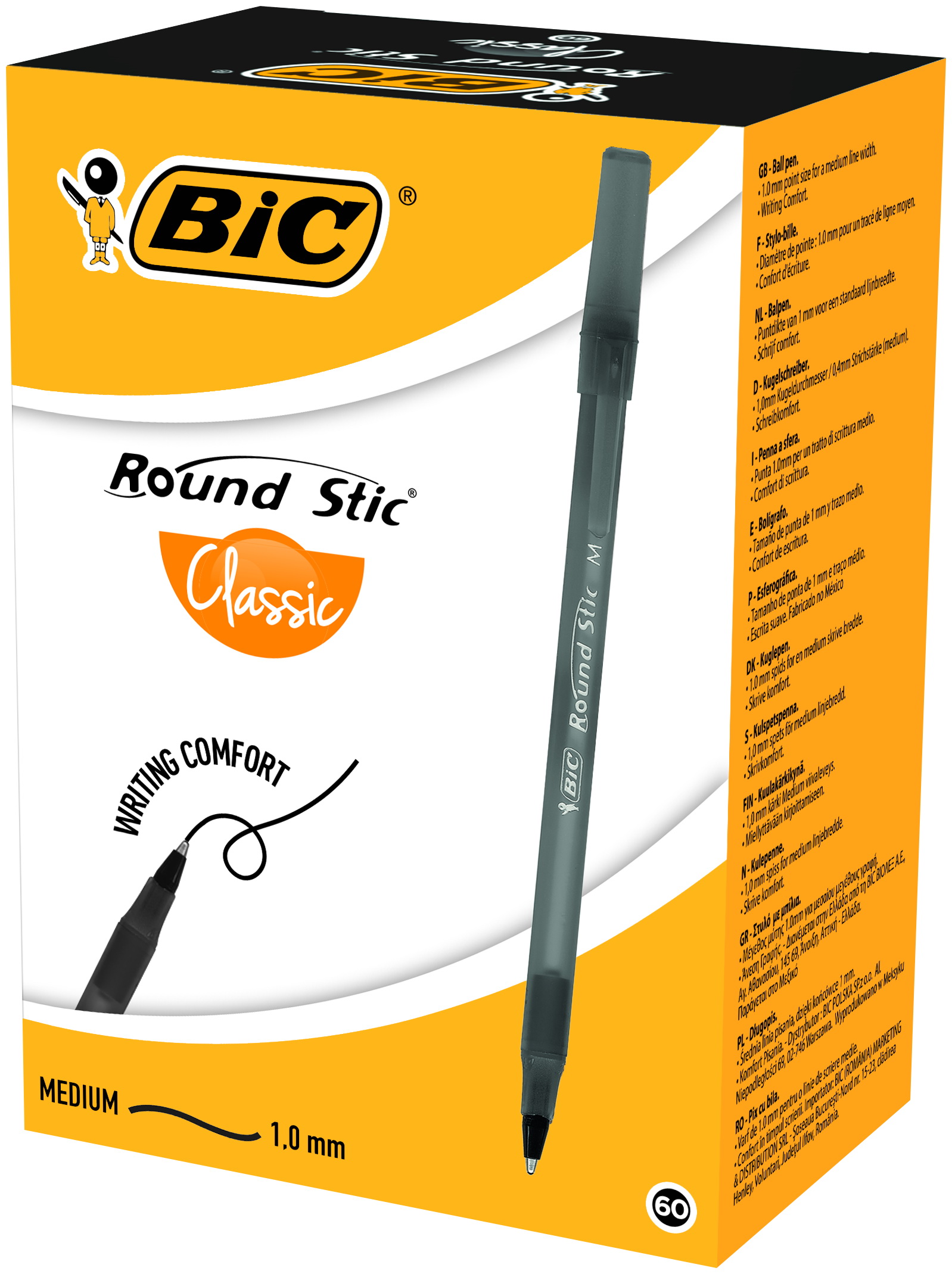 Długopis BIC Round Stic Classic czarny 60szt.