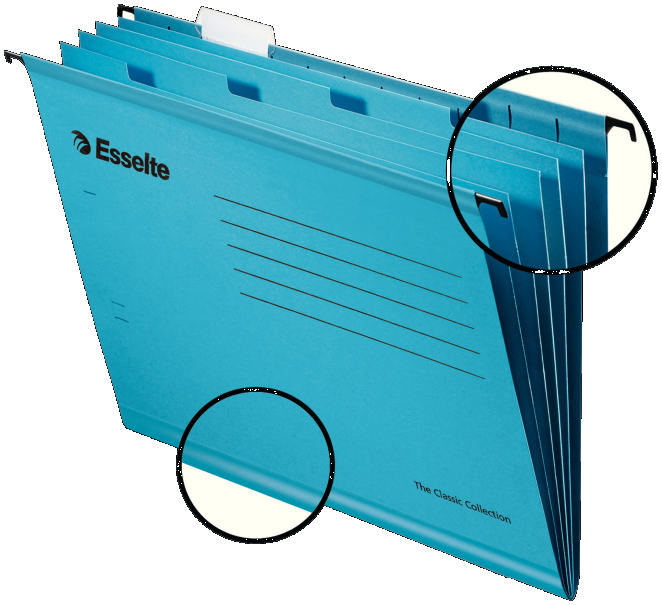 Teczka zawieszana A4 z 4 przekładkami Esselte 10szt. niebieska