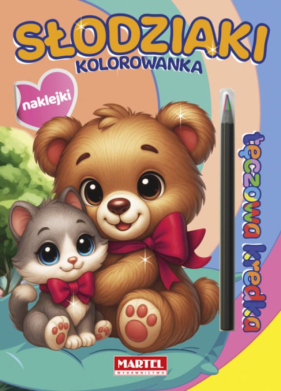 Tęczowa kredka Słodziaki z naklejkami Martel