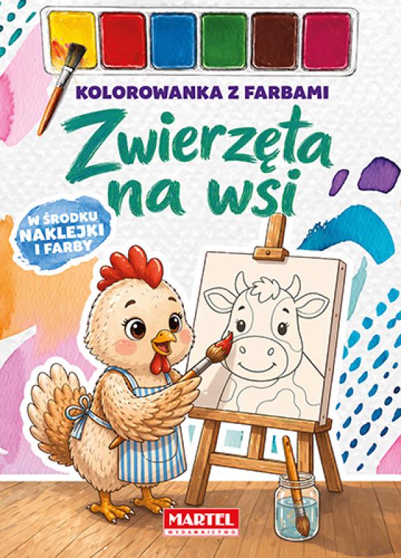 Kolorowanka z farbami. Zwierzęta na wsi Martel