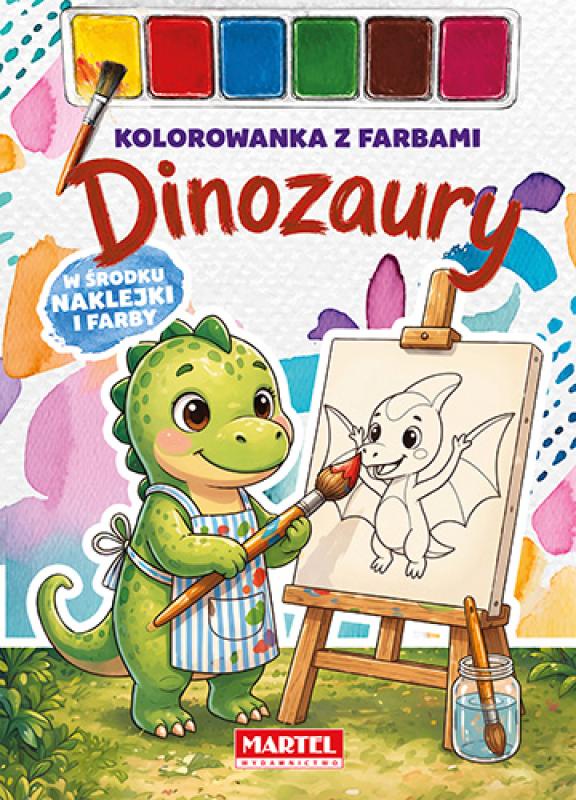 Kolorowanka z farbami. Dinozaury Martel