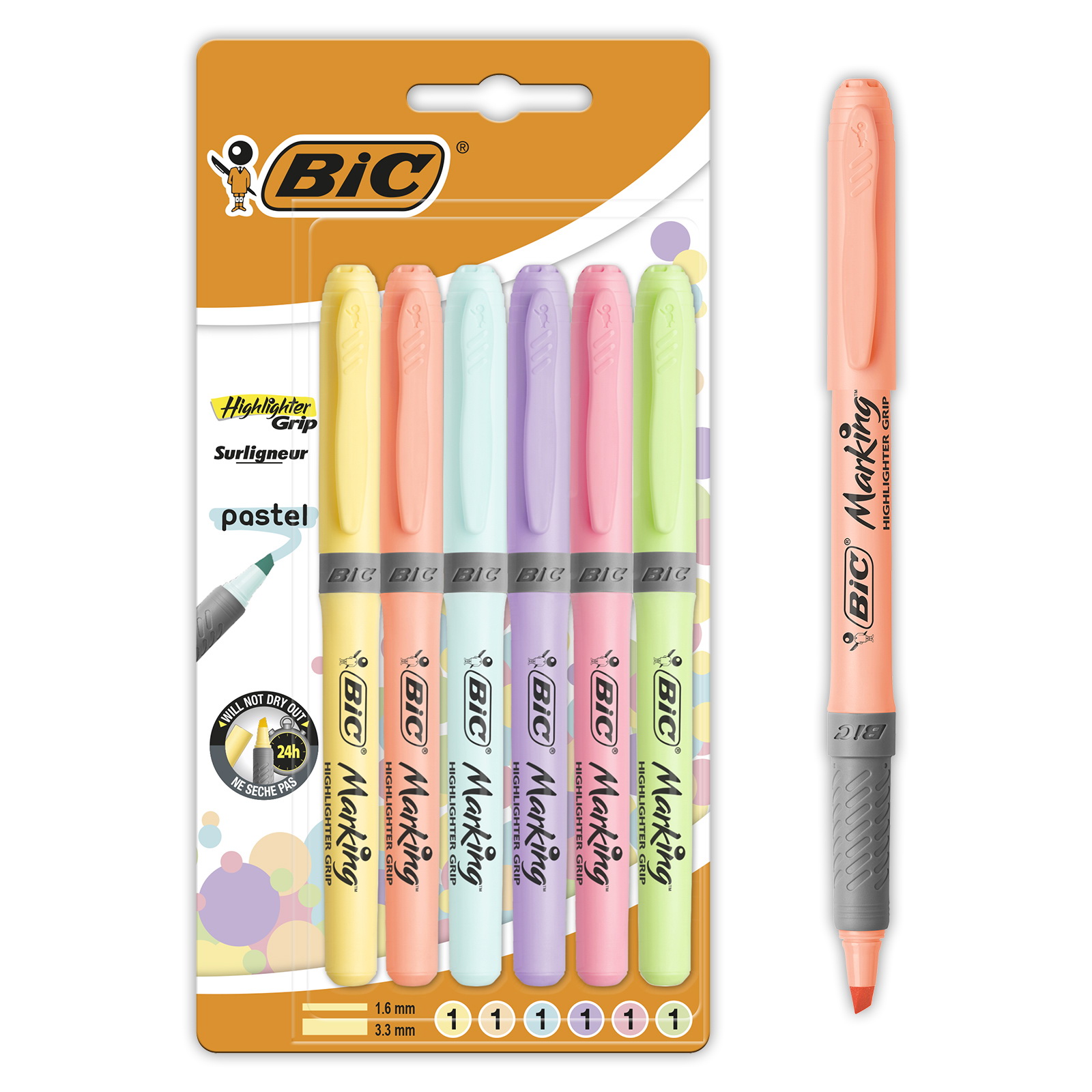 Zakreslacz BIC Highligter 6 pastalowych kolorów