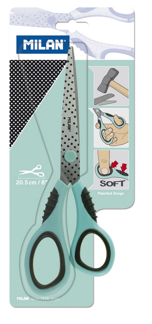 Nożyczki biurowe 20,5cm Milan czarno-białe