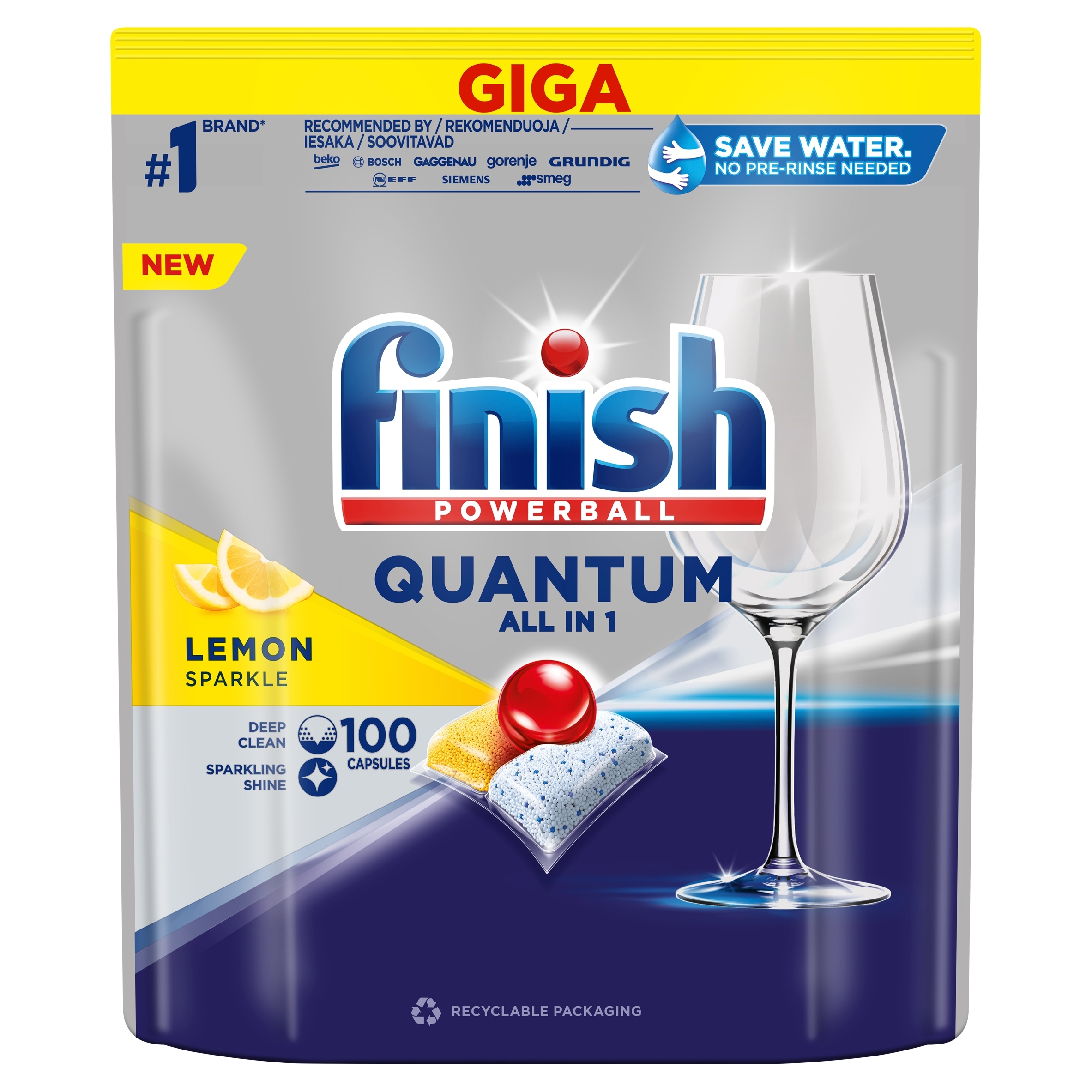Kapsułki do zmywarki Finish Quantum All in 1 100 Lemon
