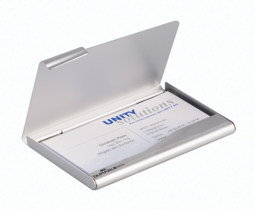 Etui na wizytówki Durable 2415, srebrne