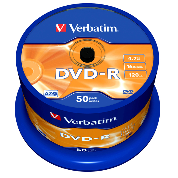 Płyta DVD-R Verbatim 4,7GB x16 Cake Advanced Azo 50szt.