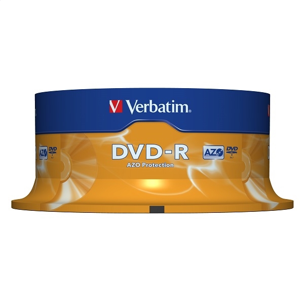 Płyta DVD-R Verbatim 4,7GB x16 Cake Advanced Azo 25szt.