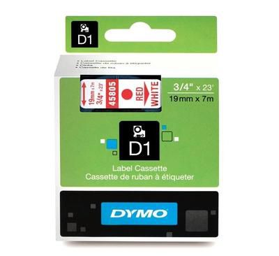 Taśma Dymo 45805 D1 19mm x 7m -czerwony/biały nadruk