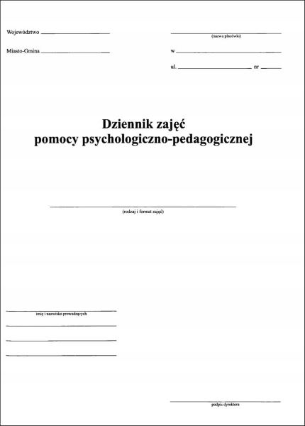Dziennik zajęć pomocy psychologiczno pedagogicznej A4 (miękka oprawa) 02882 Typograf