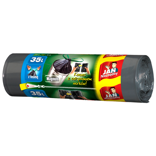 Worki na śmieci 35l 15szt. magnum taśma Jan Niezbedny