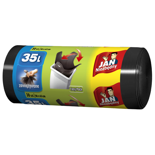Worki na śmieci 35l 30szt. czarne Easy-pack Jan Niezbedny