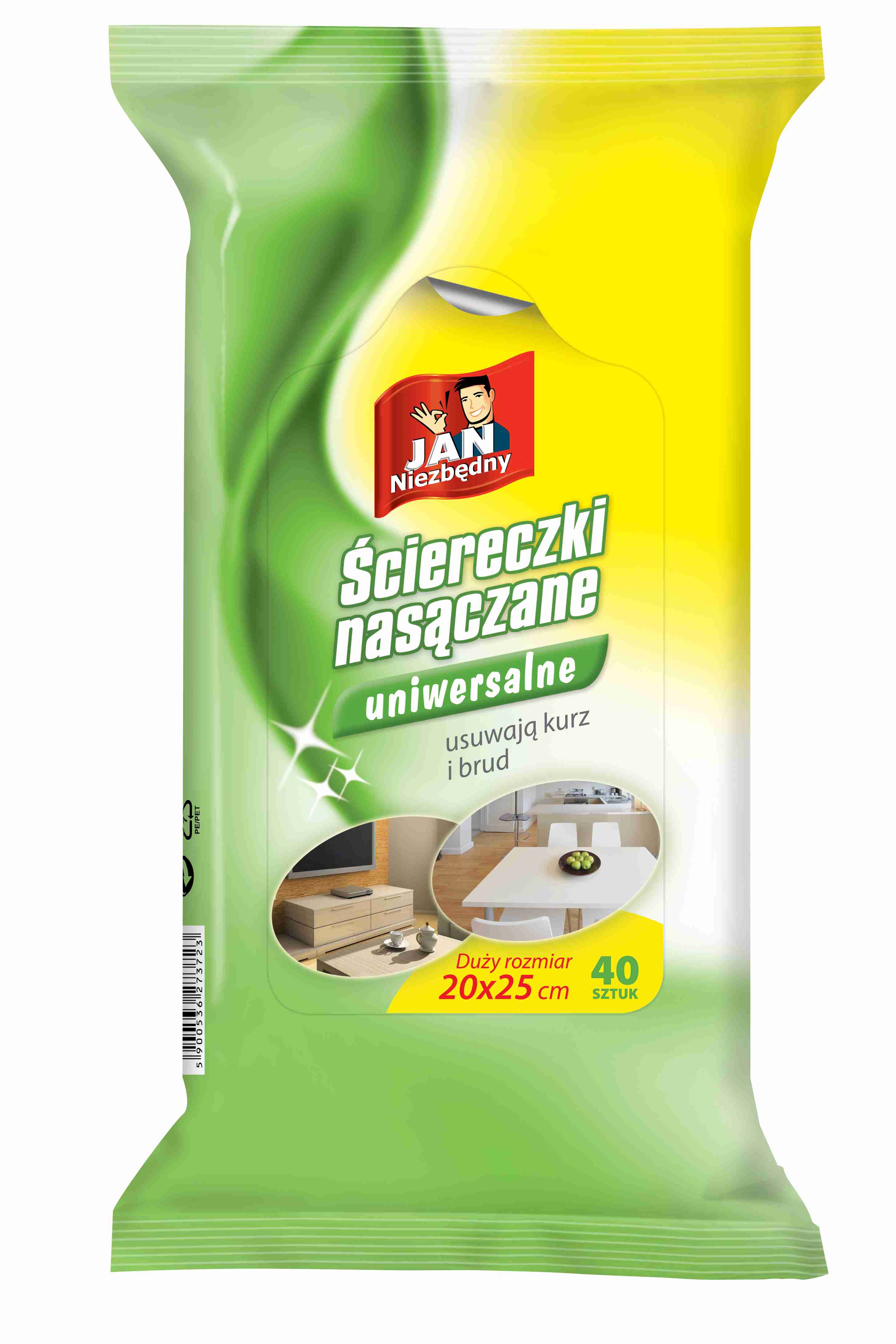 Ściereczki nasączone uniwersalne 40szt. Jan Niezbędny
