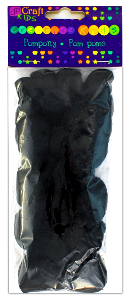 Pompony akrylowe Czarne (24 szt.) KSPO-013 Dalprint