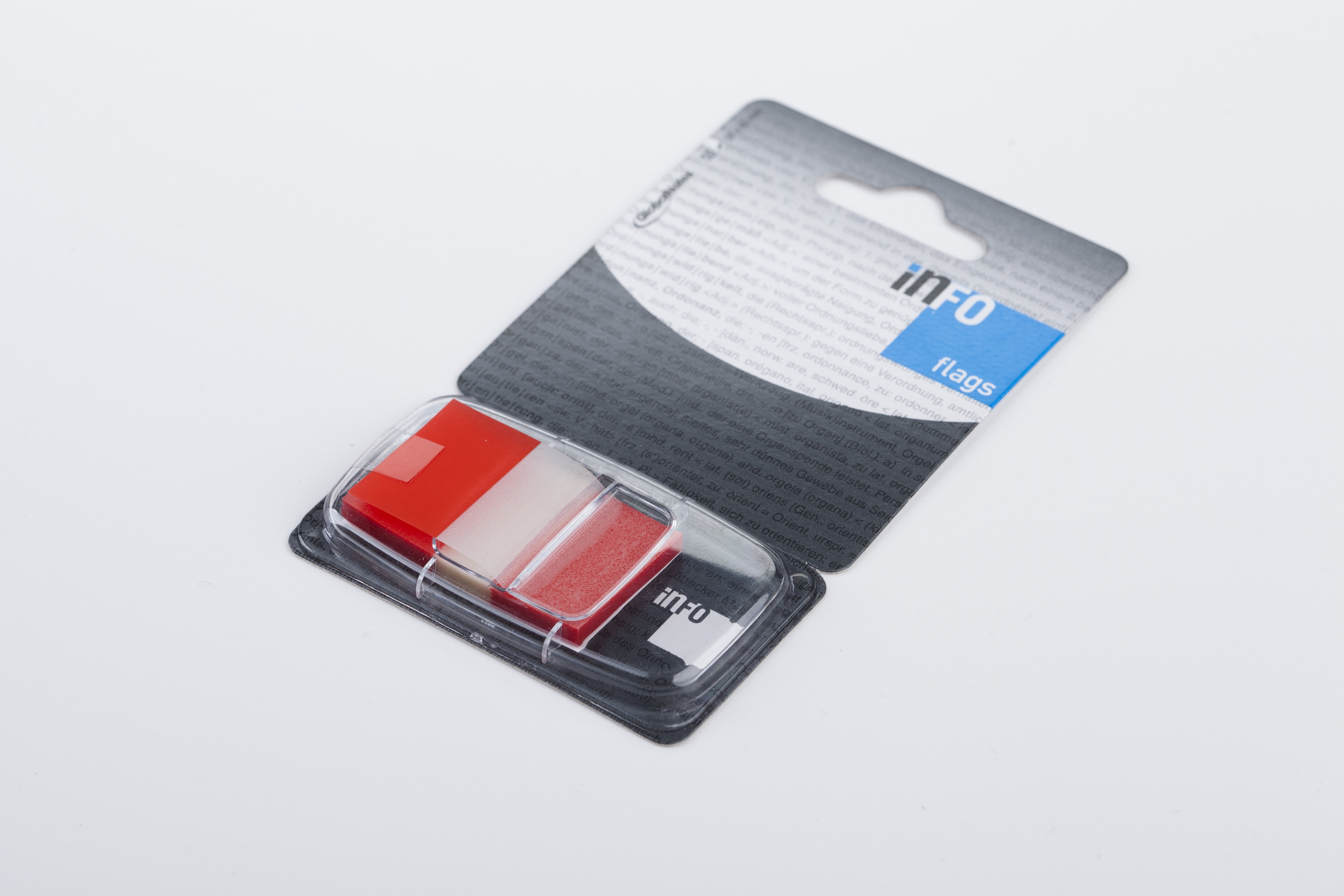 Zakładki indeksujące 25x43 50k. trans. czerwone w podajniku Dalpo