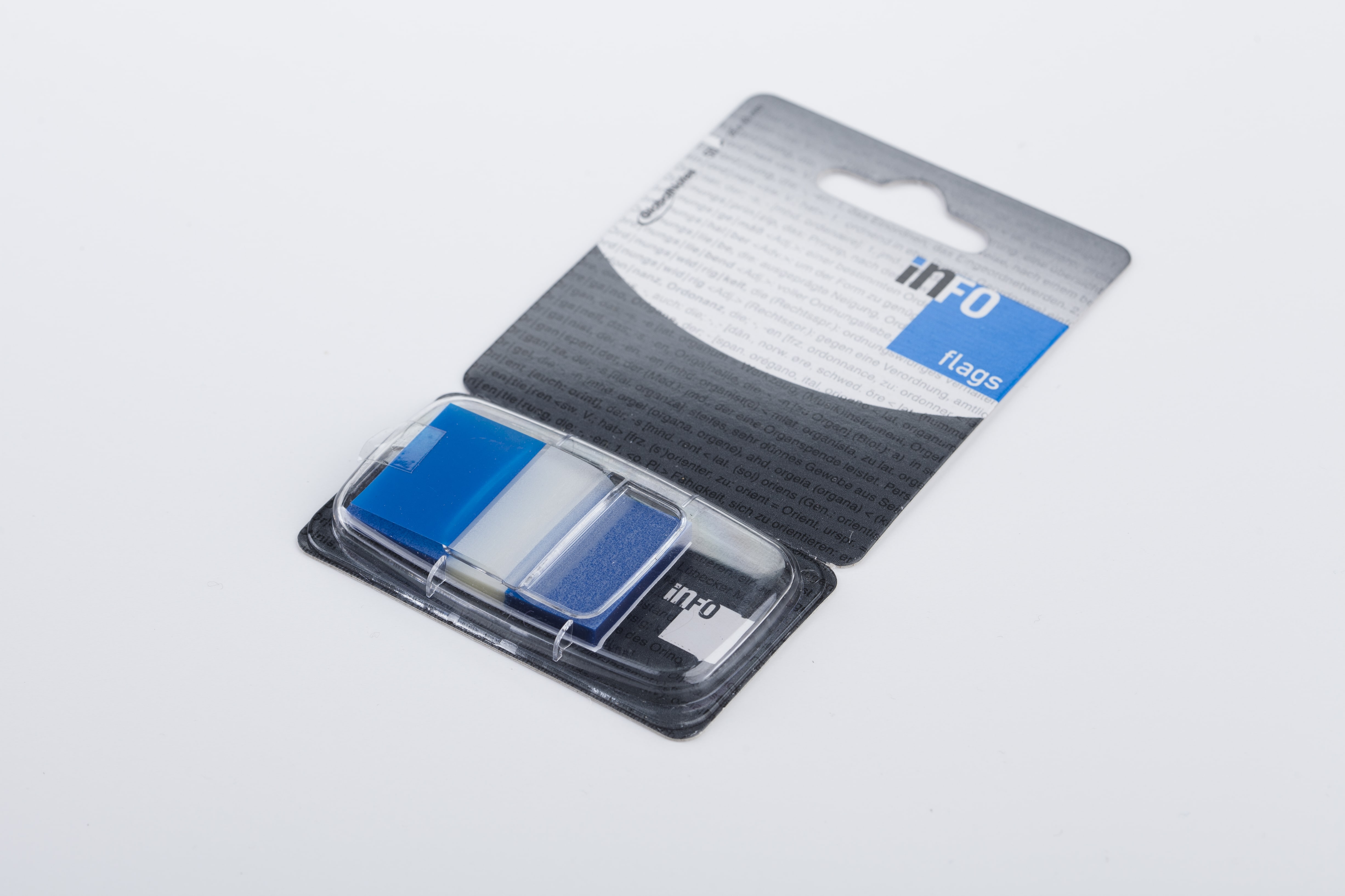 Zakładki indeksujące 25x43 50k. trans. niebieskie w podajniku Dalpo